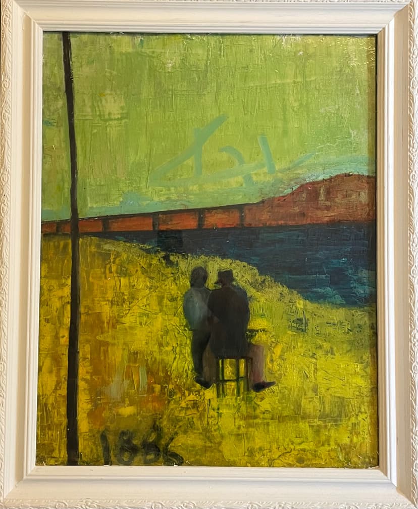 Van Gogh and Gauguin Drinking At A Table